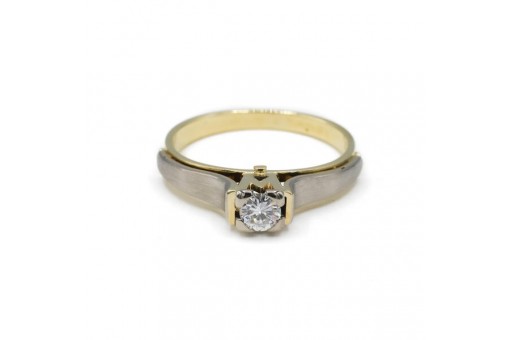 Ring mit Brillantsolit&auml;r 0,25 ct. Diamant in 14 Kt. 585 Gold Gr. 55
