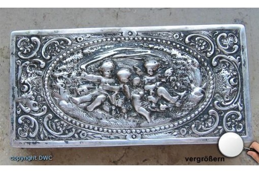 Puderdose in 800 er Silber antike silberne Makeup Dosen Dose antik Keks Bonbon