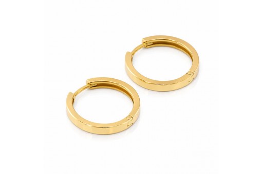 Creolen 750 / 18 Karat Gelbgold - Ohrringe - 19 mm - Neu - Massiv