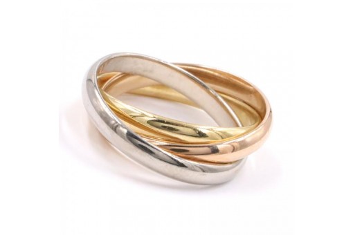3-fach Ring Marke WEMPE tricolor in 18 Kt. 750 er Rot Gelb Wei&szlig; Gold 44 Fein!