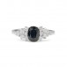 Ring mit Safir und 12 Brillanten Diamanten in 14 Kt. 585 Weißgold Gr. 57