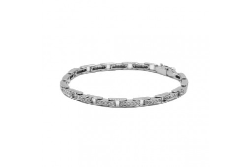 Armband mit 86 Brillanten 0,86 ct. in 18 Kt. 750 Wei&szlig;gold bracelet 17,5 cm