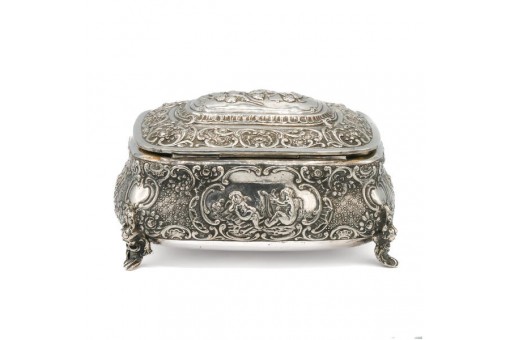Silberdose Bonbonaire silver box in 800er Silber antik Sammlerst&uuml;ck