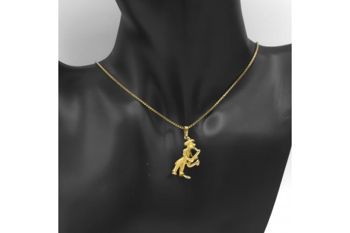 Anh&auml;nger Musiker Saxophonspieler Mohr in 9 Kt. 375 Gelbgold 2,5 cm