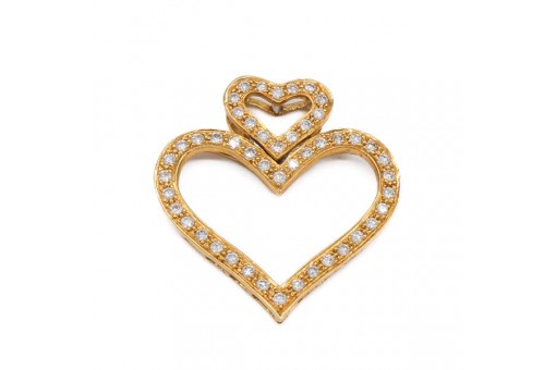 Anh&auml;nger Herz mit Brillanten in 18 Kt. 750 Gelbgold