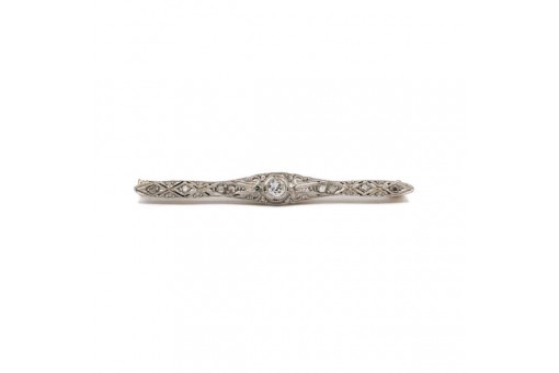 Brosche Nadel mit Diamanten in 14 Kt. 585 Gold antik Sammlerst&uuml;ck
