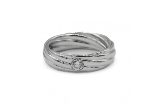 Ring mit Brillanten Diamant Brillant Solit&auml;r in 14 Kt 585 er Gold Gr&ouml;sse 57 top