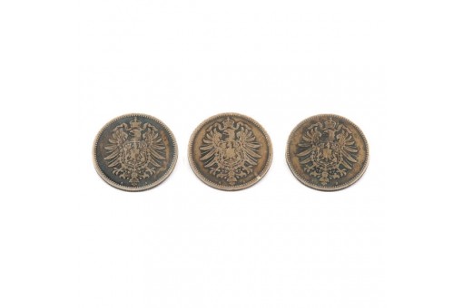 3 M&uuml;nzkn&ouml;pfe 1 Mark Deutsches Reich f&uuml;r Tracht silver coin Sammlerst&uuml;cke