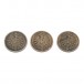 3 Münzknöpfe 1 Mark Deutsches Reich für Tracht silver coin Sammlerstücke