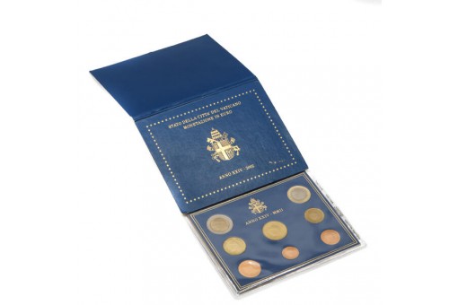 Original Kursm&uuml;nzensatz Vatikan 2002 Papst Johannes Paul II. im blauen Blister