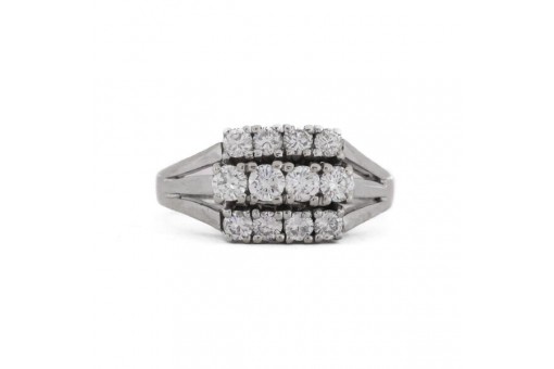 Ring mit Brillanten Brillant Diamant Diamanten in Wei&szlig; gold 585 er 14 Kt. 53 