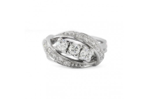 Ring mit Brillant Brilliant Diamant in aus 14 Kt 585 er Gold Gr&ouml;sse 51 RAR!