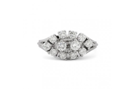 Ring mit Brillanten Diamanten in aus 18 Kt 750 er Gold Gr&ouml;sse 59 Ringe fein