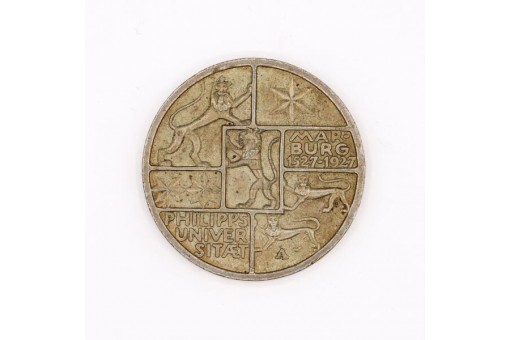 3 Reichsmark Weimar Universit&auml;t Marburg J. 330 1927 A Silber Sammlerst&uuml;ck
