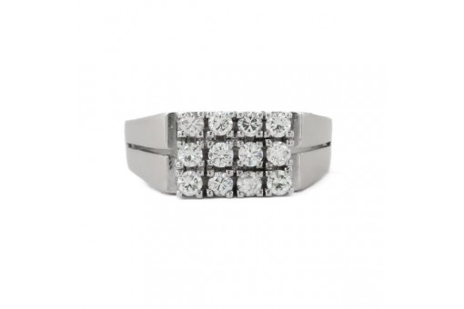 Ring mit 12 Brillanten Diamanten 0,96 ct in 14 Kt 585 er Gold Damen 62 top