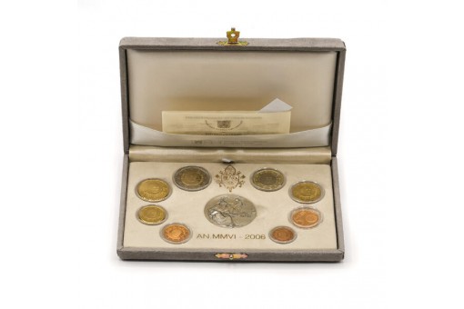 Vatikan Kursm&uuml;nzensatz + 925 Silbermedaille 2006 Benedikt XVI. in p.P. OVP