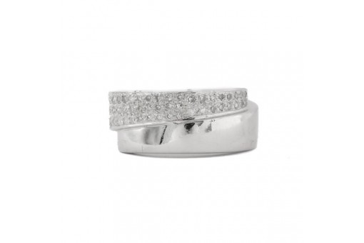 Ring mit 46 Diamanten 0,46 ct in 14 Kt 585 er Gold Wei&szlig; gold 55 