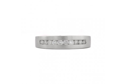 Ring Bandring mit 10 Brillanten Diamanten 0,50 ct. in 950 er Platin 63 top