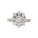 Ring mit 9 Diamanten Brillanten 1,4 ct. in 14 Kt. 585 Weißgold Gr. 56