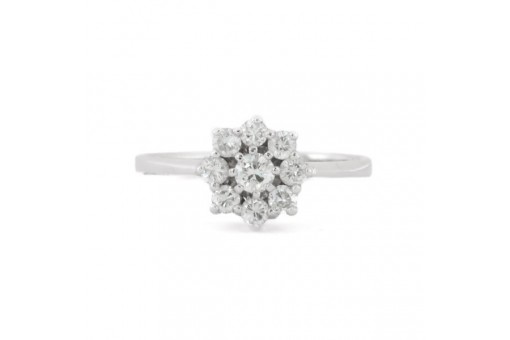 Ring mit Brillant diamanten Brillanten in 14 Kt 585 er Gold Wei&szlig; 56 Edel!