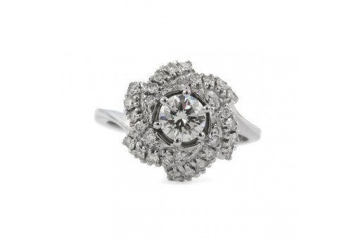 Ring mit 1,2 ct Brillanten in 18 Kt. 750 Wei&szlig;gold Gr. 53