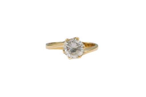 Ring mit Brillantsolit&auml;r 1,44 ct. in 14 Kt. 585 Gelbgold Gr. 55