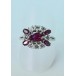 Ring mit Brillanten Diamanten Rubine Rubin in 14 Kt 585 er Gold Grösse 60