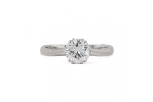 Ring mit Solit&auml;r Brillant Brillanten Einkar&auml;ter Diamant in 750 er Gold 56 top!