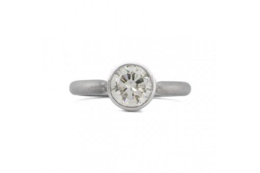 Ring mit Brillant Solit&auml;r 1,91 ct. Weiss Gold in 14 Kt 585 er DPL Expertise 58