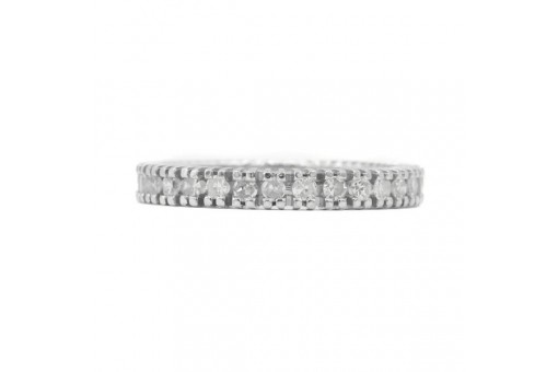 Ring Memoryring mit 30 Diamanten 0,60 ct. in 14 Kt. 585 Wei&szlig;gold Gr. 54