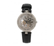 Armbanduhr Skelettuhr in 950 Platin mit Diamanten Handaufzug Sammlerstück