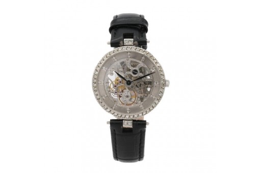 Armbanduhr Skelettuhr in 950 Platin mit Diamanten Handaufzug Sammlerst&uuml;ck