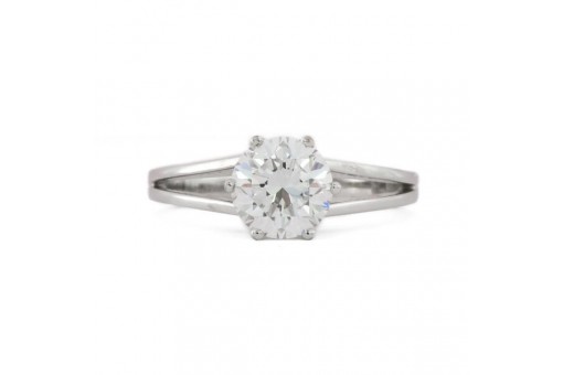 Ring mit Brillantsolit&auml;r 1,42 ct. in 18 Kt. 750 Gold DPL & IHK Zertifikat Gr. 54
