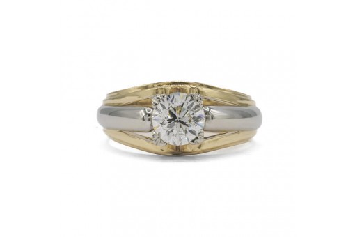 Ring mit Brillantsolit&auml;r 1,42 ct. in 18 Kt. 750 Gold Gr. 61 IHK Expertise