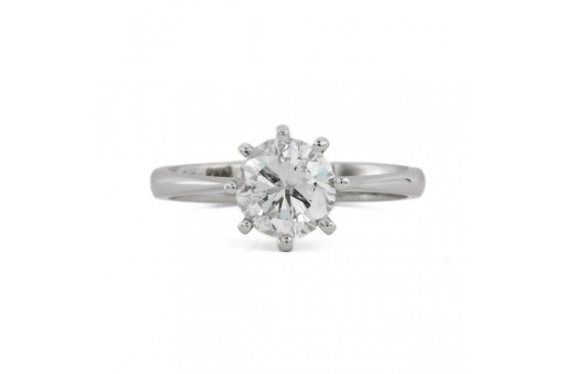 Ring mit Brillantsolit&auml;r 1,24 ct. in 18 Kt. 750 Gold IHK Expertise Gr. 54