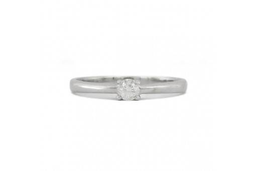 CHRIST Ring mit Brillantsolit&auml;r 0,15 ct. in 14 Kt. 585 Wei&szlig;gold Gr. 51