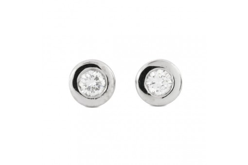 1 Paar Ohrstecker Ohrringe mit Brillantsolit&auml;ren 0,40 ct. in 18 Kt. 750 Wei&szlig;gold