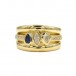 Ring mit Safir und Brillanten Diamanten 0,45 ct in 18 Kt. 750 Gold 54