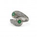 Ring mit Smaragden und Brillanten in 18 Kt. 750 Gold Gr. 53