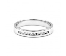 Ring Bandring mit Brillanten Diamanten 0,20 ct. in 14 Kt. 585 Weiß Gold 63 edel!