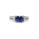 Ring mit Safir und 4 Brillanten Diamanten 0,02 ct. in 18 Kt. 750 Gold Gr. 58