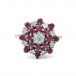 Ring mit Rubinen und 0,60 ct. Brillanten in 14 Kt. 585 Weißgold Gr. 63
