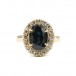 Ring mit Safir und 16 Brillanten Diamanten 0,64 ct. in 18 Kt. 750 Gold Gr. 57