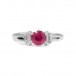 Ring mit Rubin und Diamanten in 18 Kt. 750 Weißgold Gr. 55