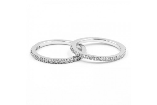 Ring halb memory mit Brillanten Diamanten in 585 er Gold 55 memoire Edel