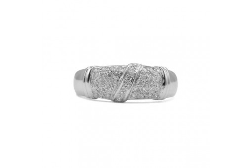 Ring mit Diamanten in 18 Kt. 750 Wei&szlig;gold Gr. 52