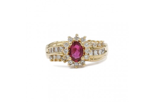 Ring CHRIST mit Rubin Brillanten Diamanten in 14 Kt- 585 Gold 51 top!