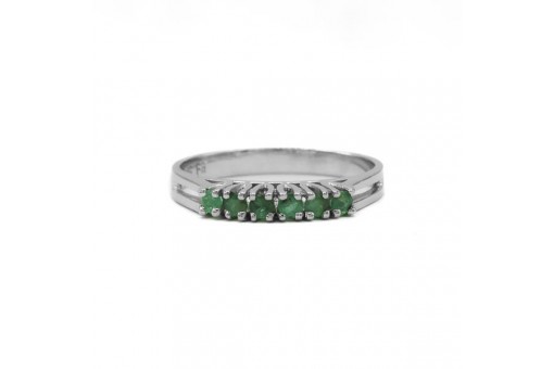 Ring mit 6 Smaragden 0,30 ct. in 14 Kt. 585 Gold Gr. 58