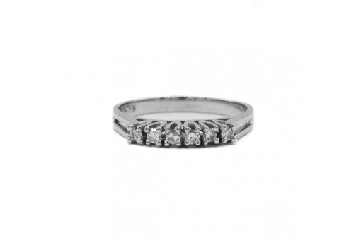 Ring mit 6 Diamanten 0,24 ct. in 14 Kt. 585 Gold Gr. 57