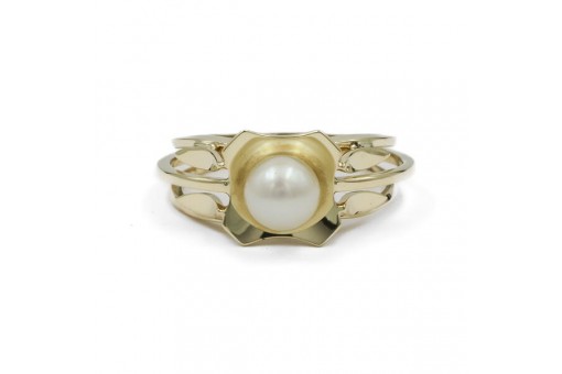 Ring mit Perle Perl Damen in 14 Kt 585 Gold pearlring 58 fein